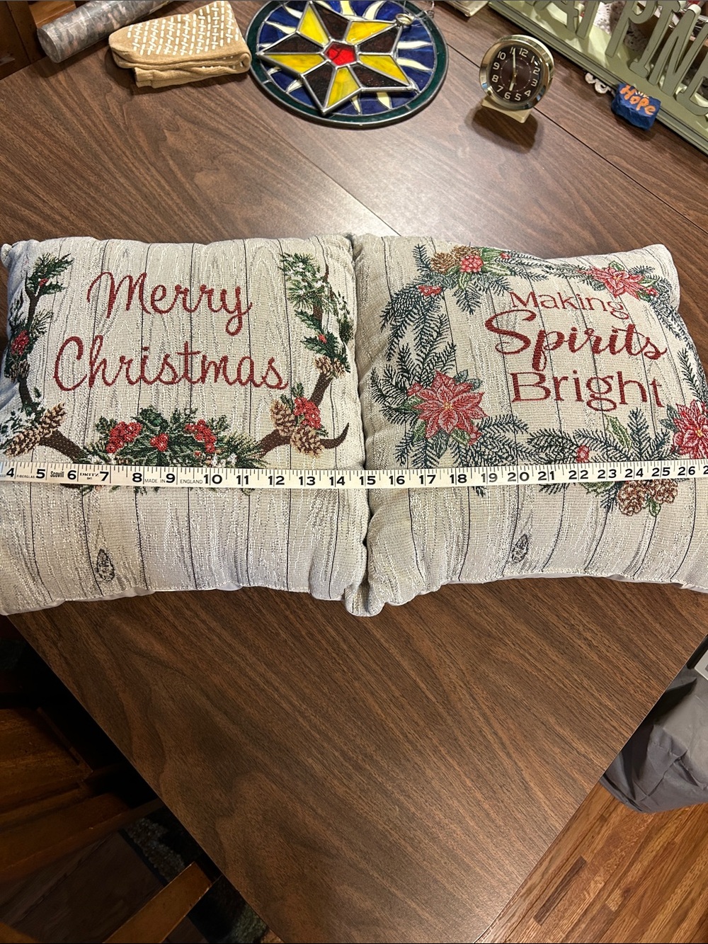 2 Holiday Throw Pillows